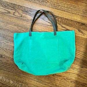 Mark and Graham green suede bag